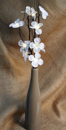 Battery Operated Floral Arrangement - 10  Lit Plum Flowers